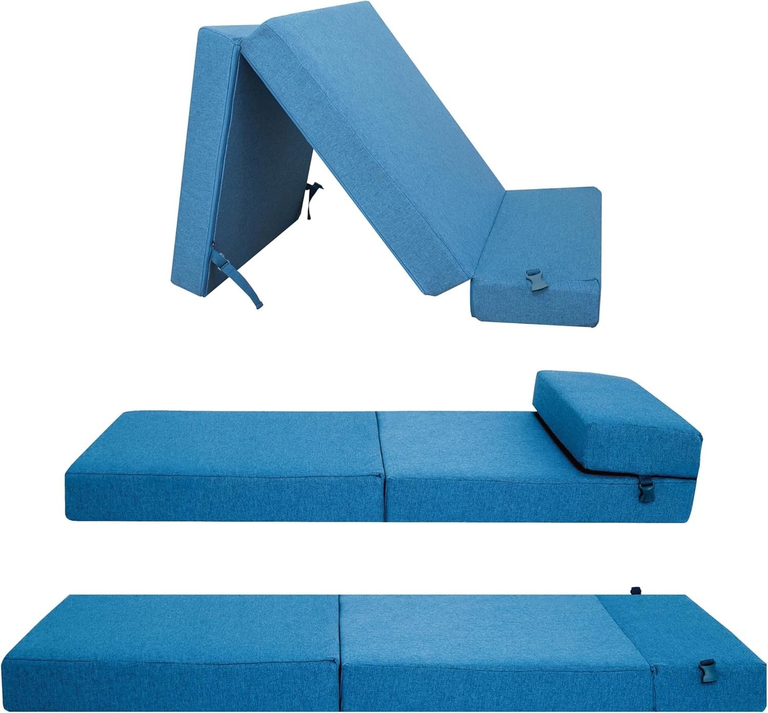 Fold Out Z Bed Chair Sofa Futon Single Guest Mattress Seat Foam Jade