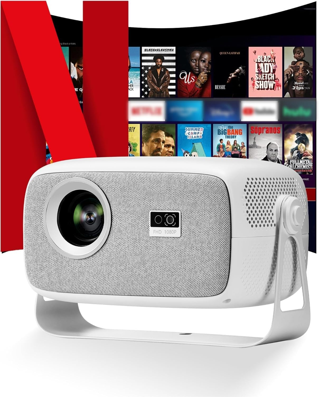 1080P Smart Projector WiFi Bluetooth Electric Focus 4K Outdoor