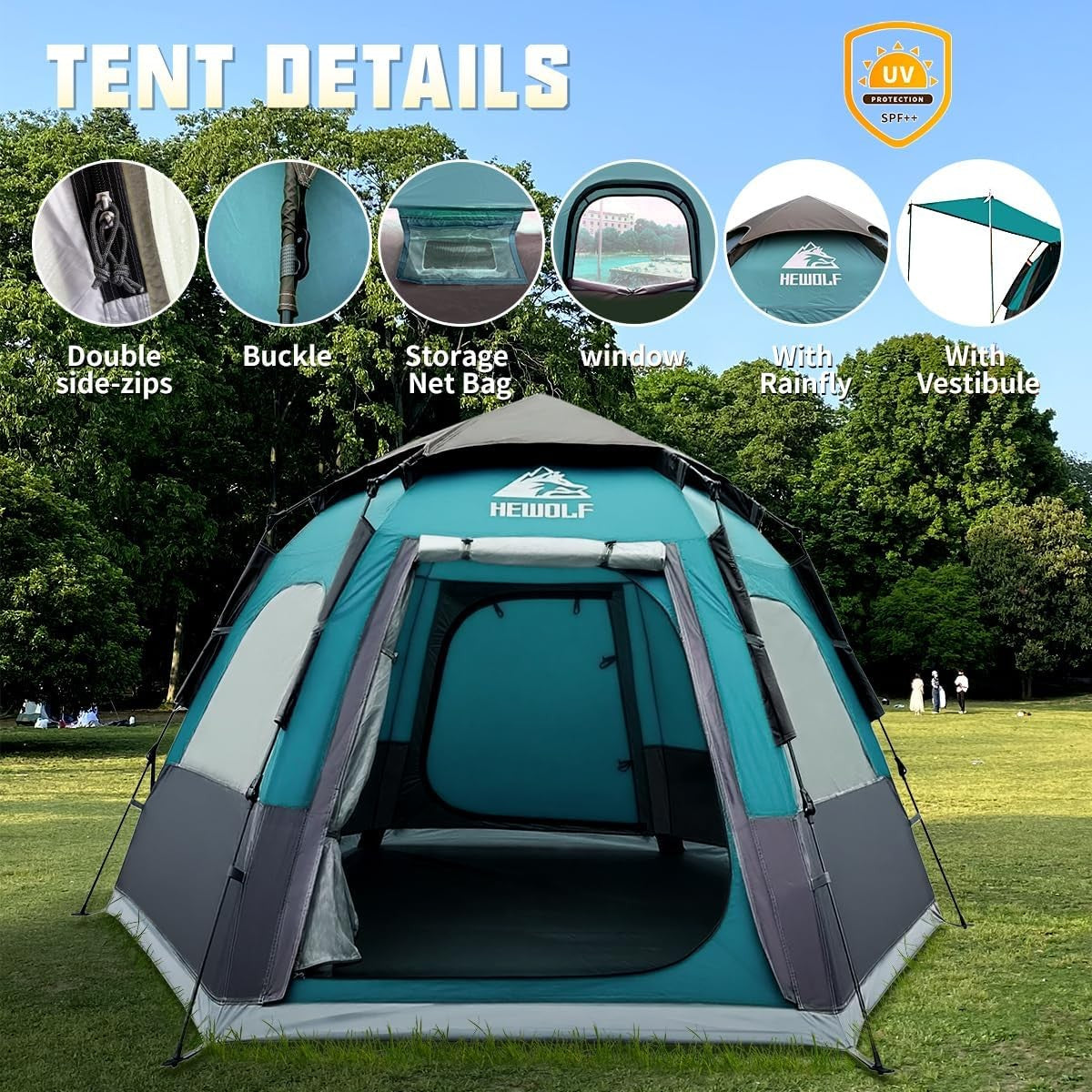 4 Person Instant Pop Camping Tent Waterproof Family Dome
