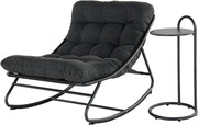 Modern Patio Rocking Chair with Side Table & Water-Resistant Cushion
