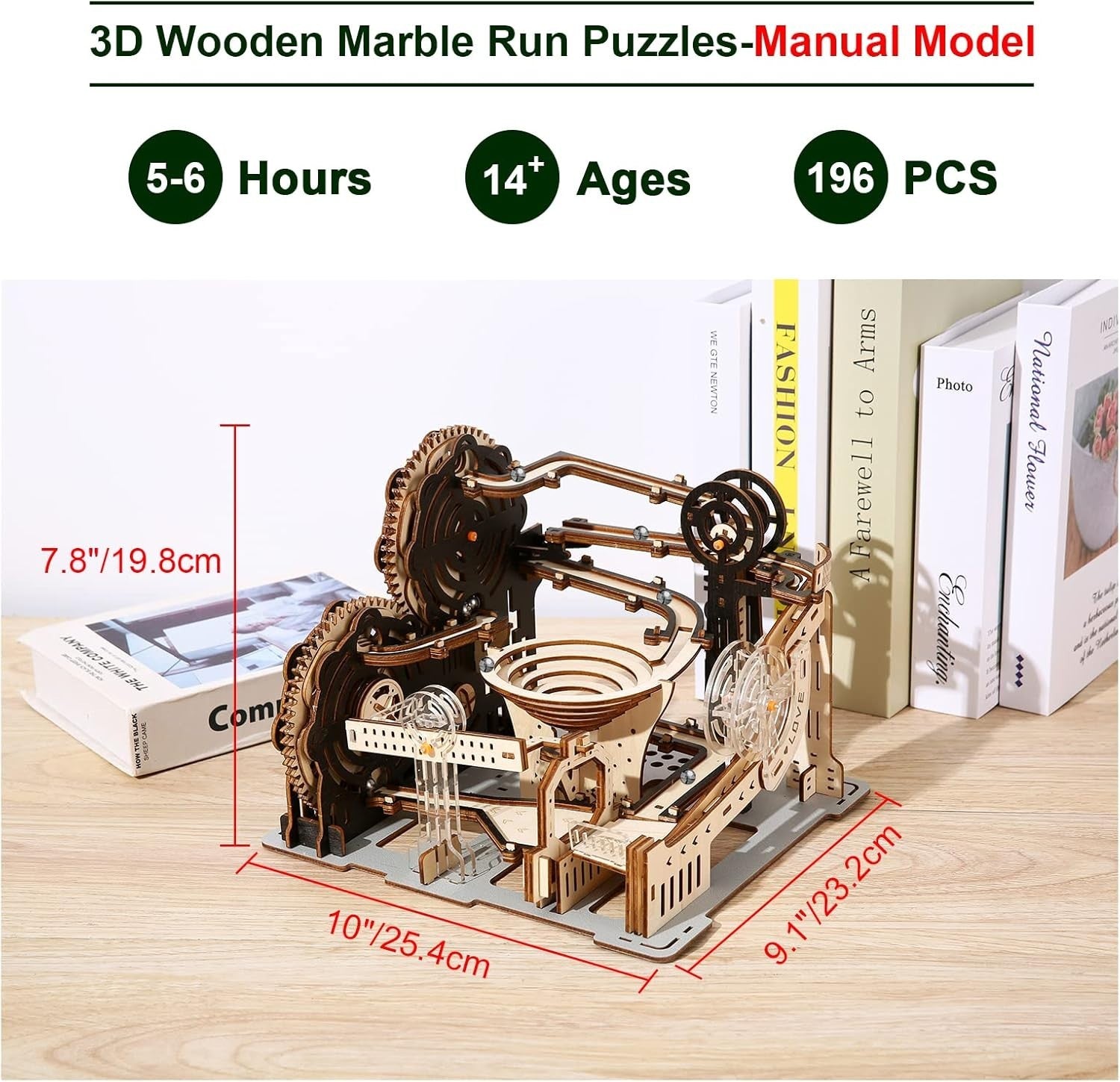 3D Wooden Marble Maze Puzzle Toy – Mechanical DIY Model with 196 PCS