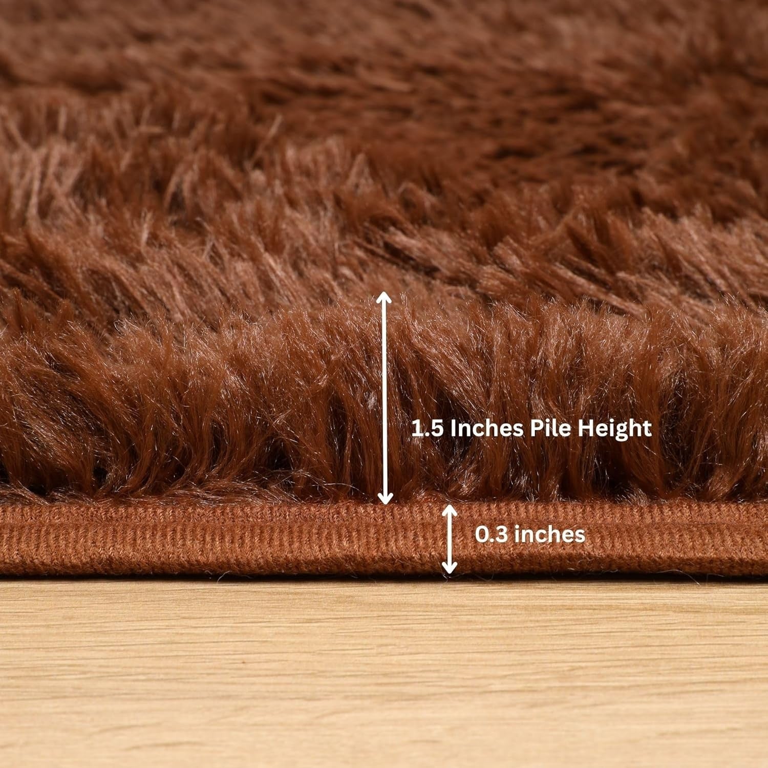 Brown Hallway Runner Rug 80x300cm Fluffy Thick Pile Non Slip Long Shaggy Carpet