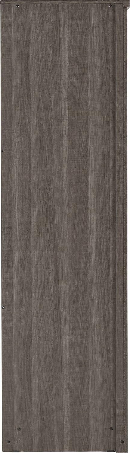Black Wood 4 Door Wardrobe with Mirror & Drawers Modern Storage Unit
