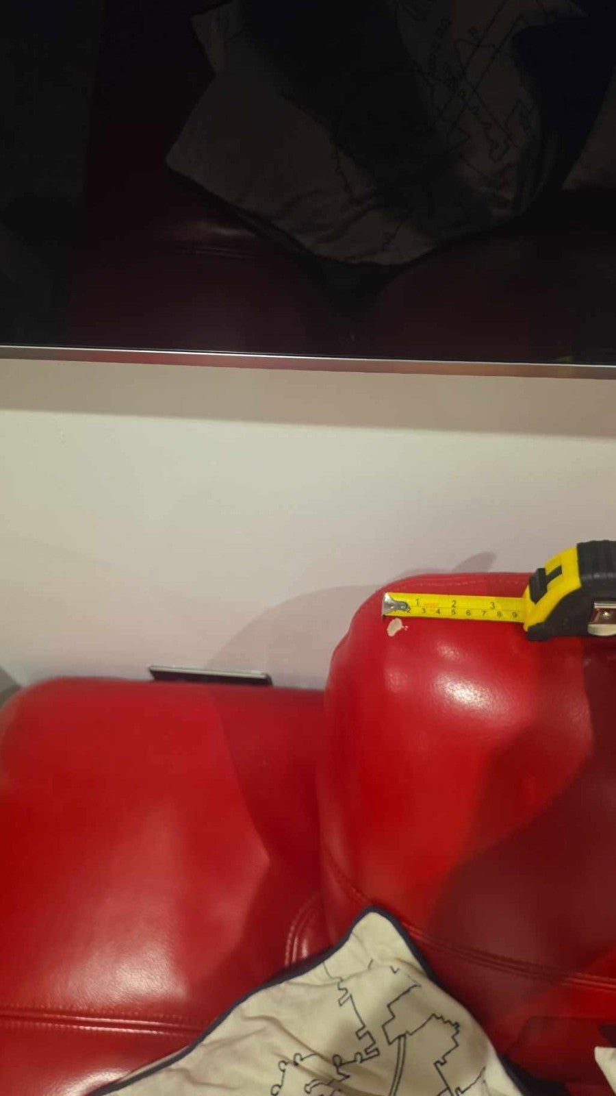 Large Luxe Red Leather Corner Sofa (PTP)