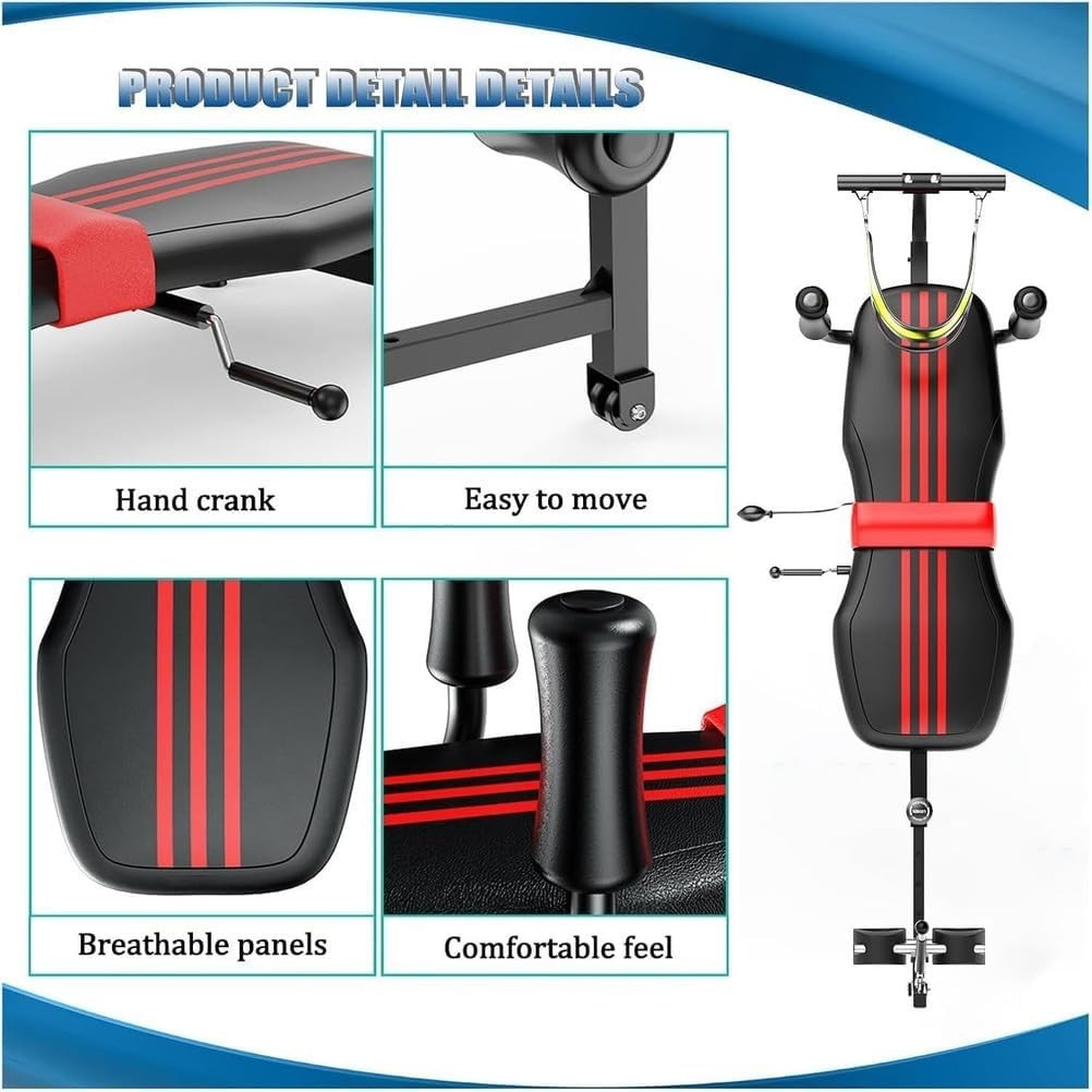 Cervical Traction Back Stretch Bench Spine Decompression Adjustable Home Gym