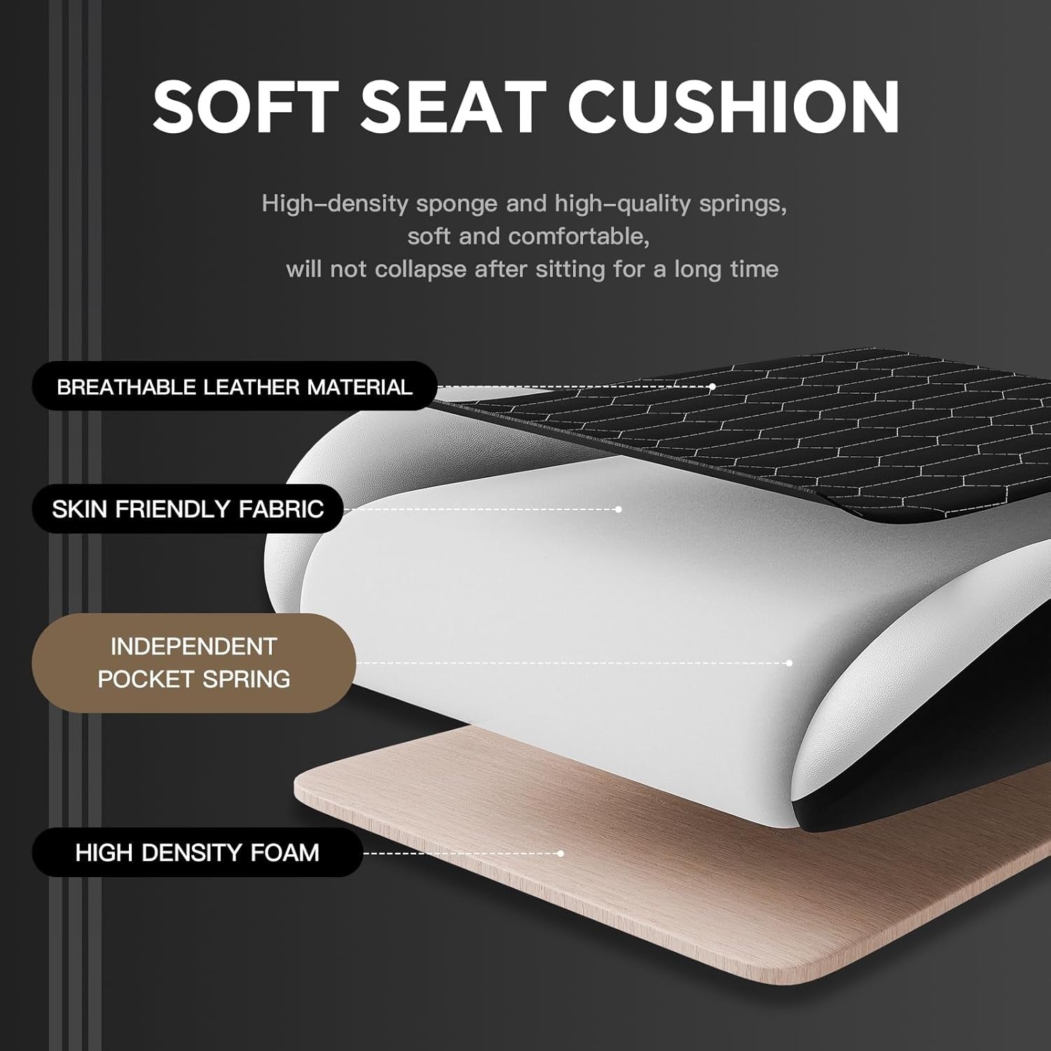 Ergonomic Gaming Chair Black White w/ Footrest Lumbar