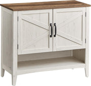 Rustic White 3-Tier Shoe Cabinet with Adjustable Shelf & Sturdy Legs 80x35x70.5c