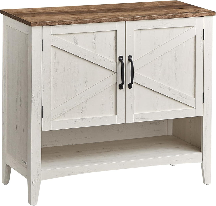 Rustic White 3-Tier Shoe Cabinet with Adjustable Shelf & Sturdy Legs 80x35x70.5c