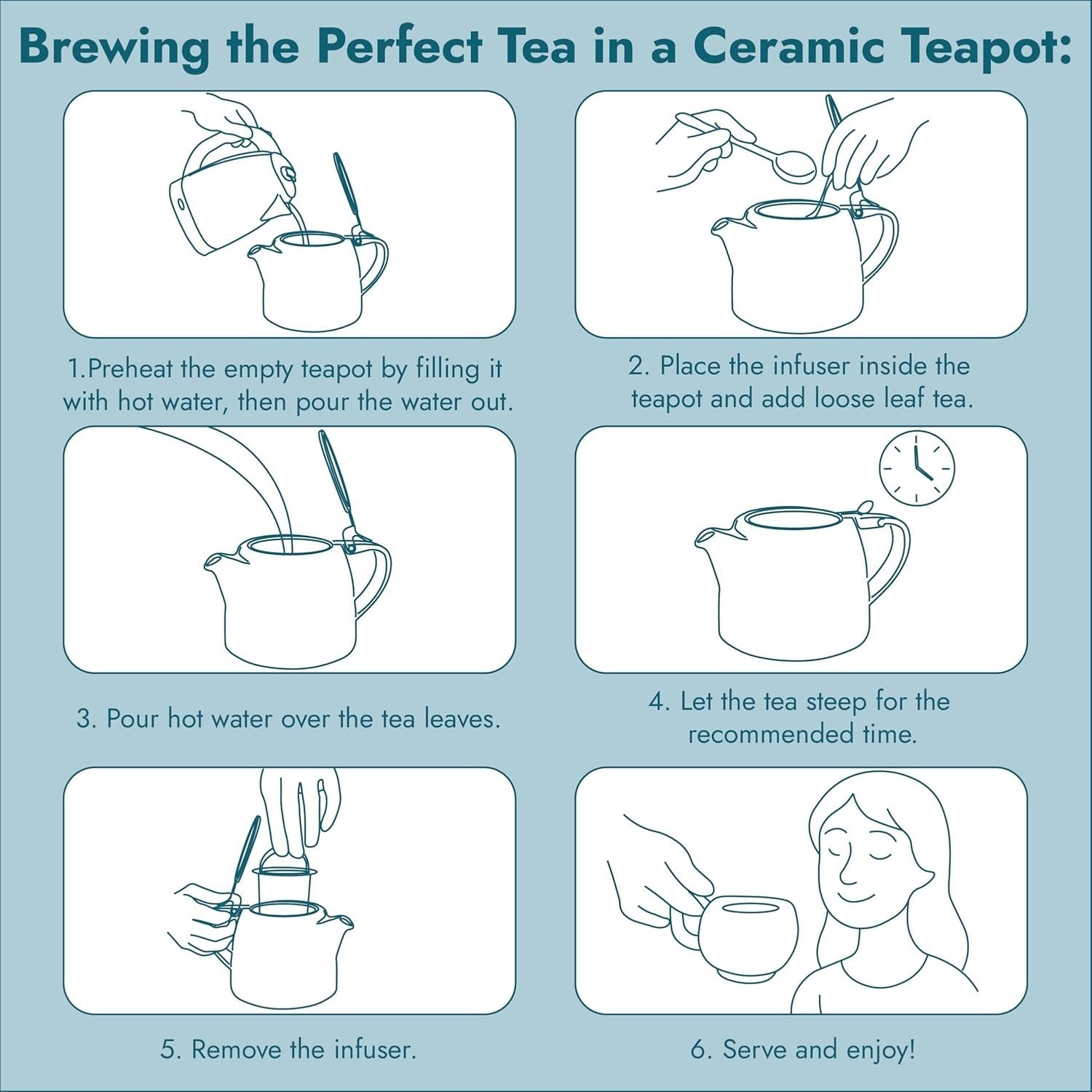 Ceramic Teapot with Infuser 550ml Loose Leaf Tea Pot for 2 Cups Grey