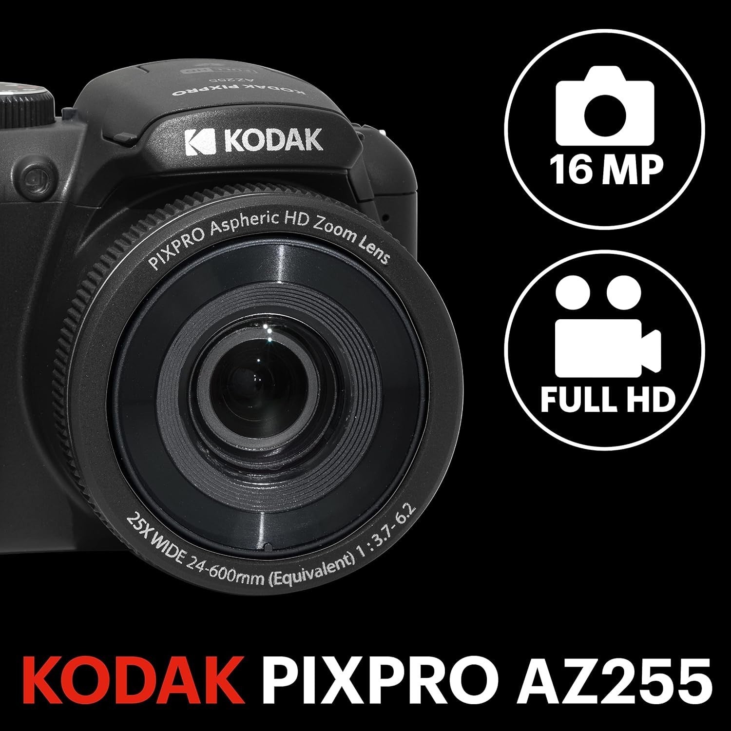16MP Bridge Camera 25X Optical Zoom HD Video Wide Angle LCD Camera