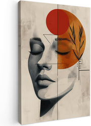 Abstract Woman Canvas Wall Art 40x60cm Framed Botanical Print