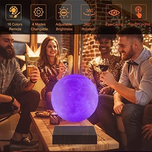 Levitating 3D Moon Lamp 16 Colors Multicolor Magnetic Floating Night Light