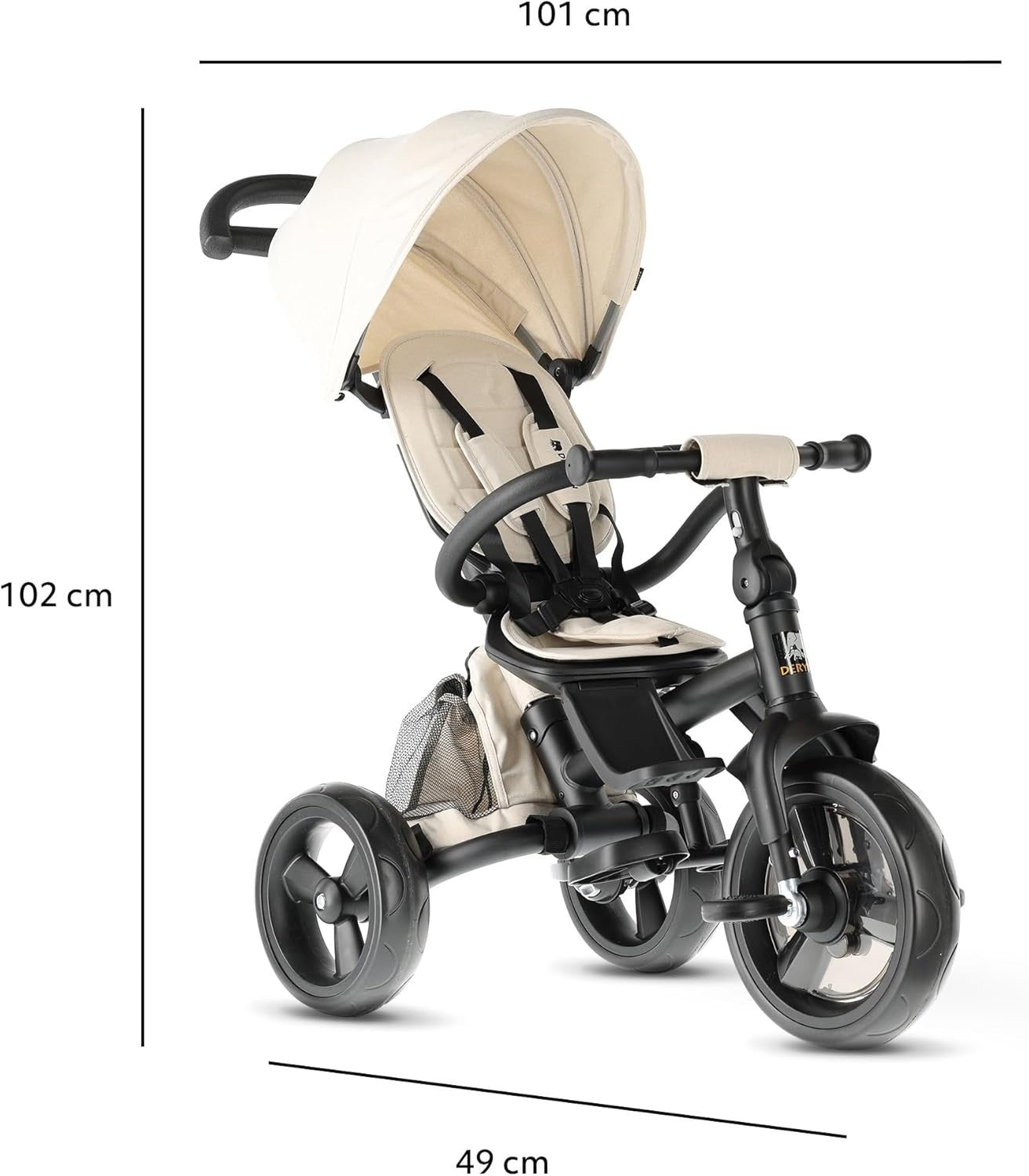 5 in 1 Foldable Baby Trike Push Handle Swivel Seat Canopy 9M-4Y