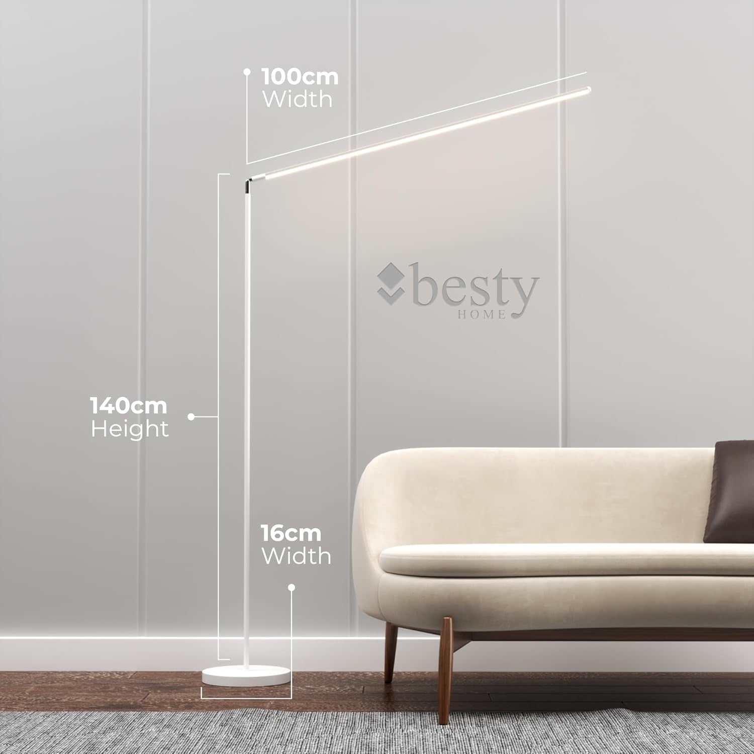 LED Floor Lamp Dimmable Remote Slim Standing Light Adjustable Reading Lamp