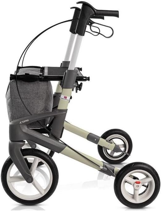 All Terrain Rollator Walker Outdoor Folding Lightweight Mobility Sand 4 Wheels