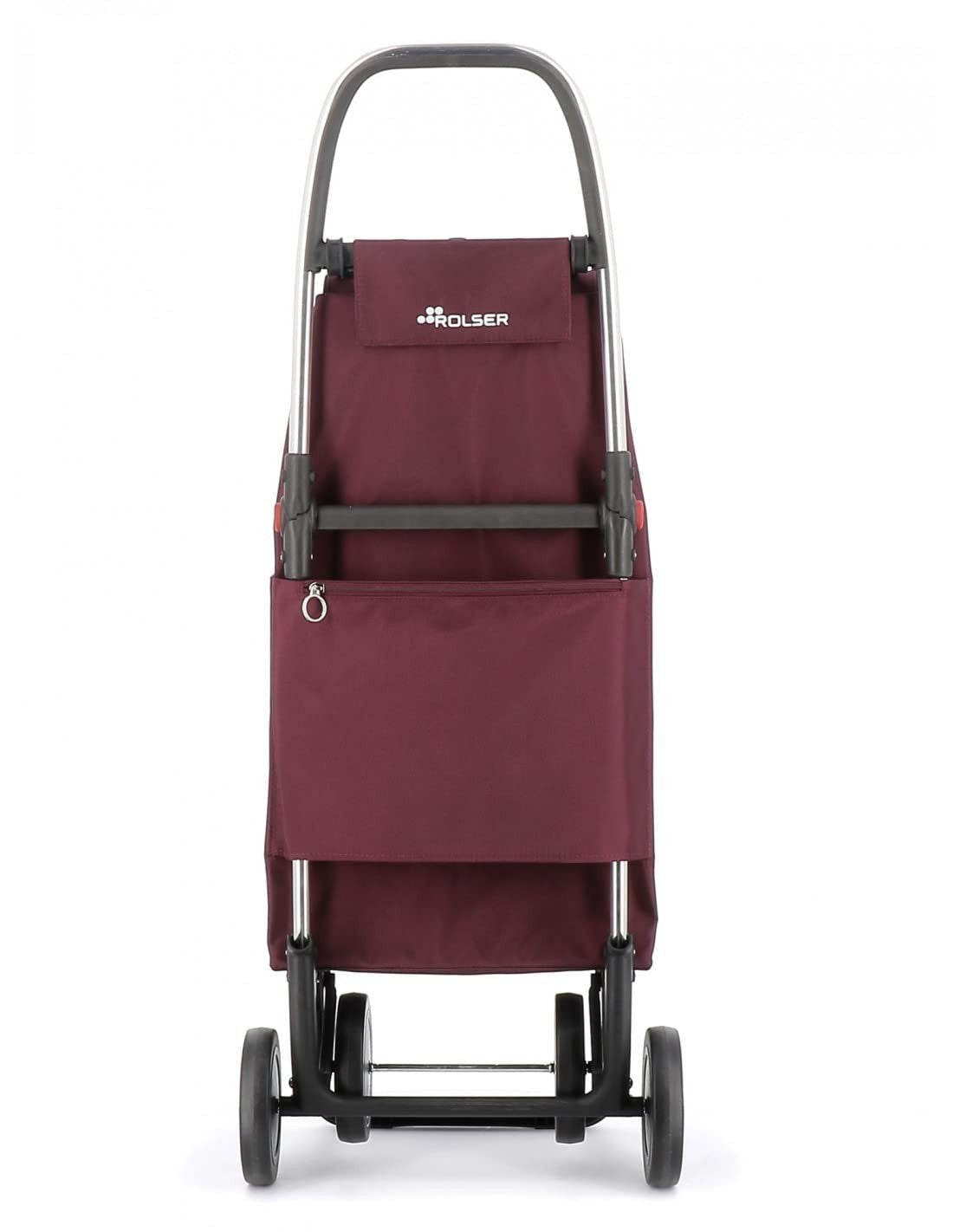 Foldable 4-Wheel Shopping Trolley – Lightweight Aluminium, Bordeaux