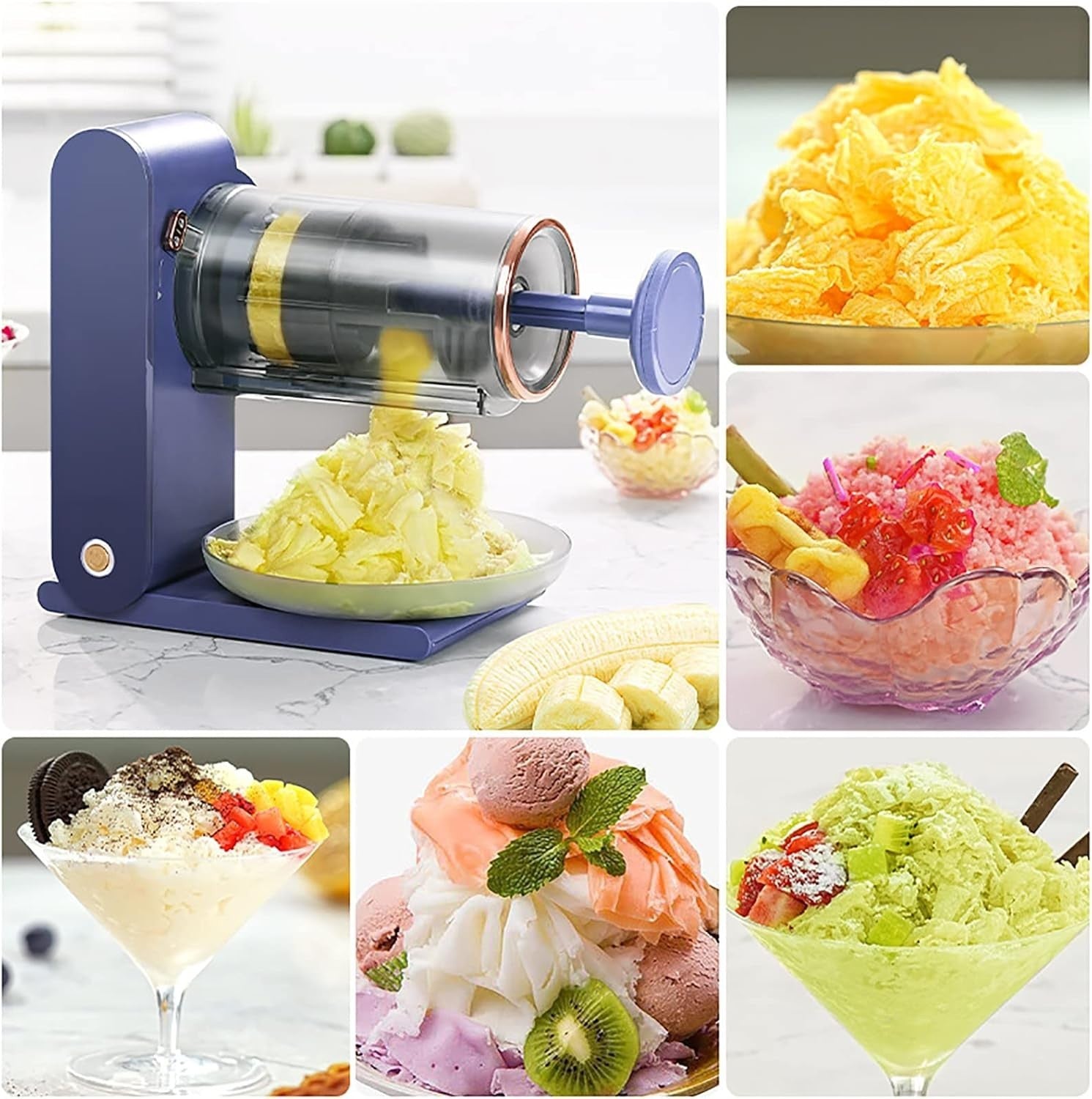 Electric Ice Crusher Shaver Snow Cone Machine Slush Maker Rechargeable