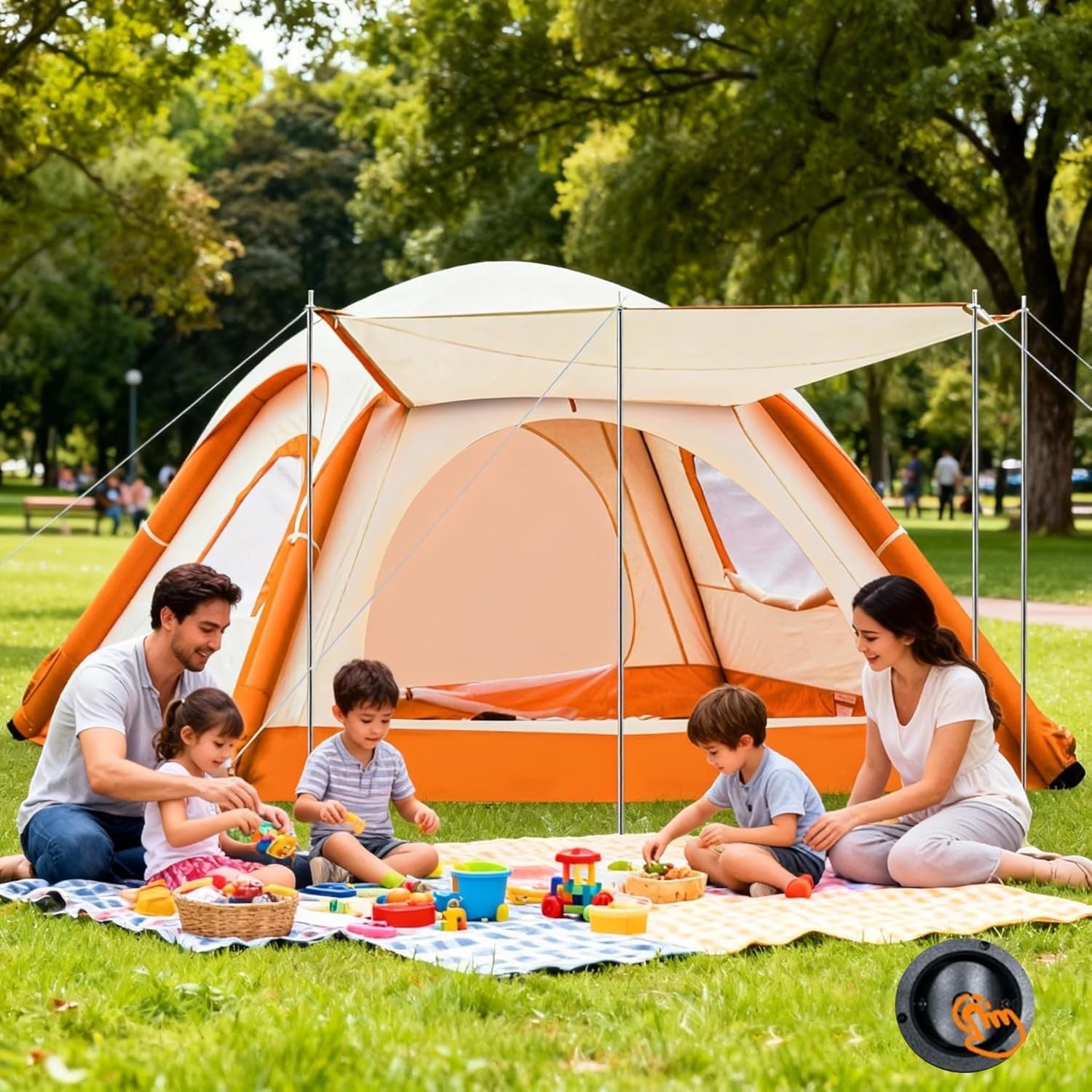 4 Person Inflatable Camping Tent Waterproof Pop Up with Pump
