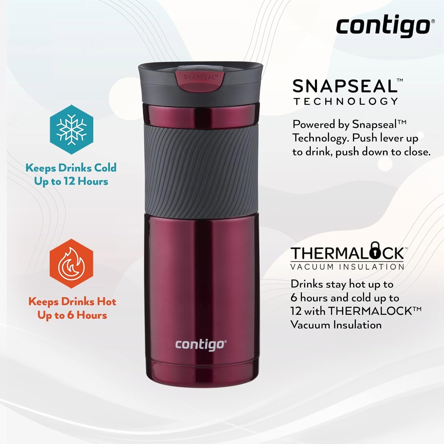 Insulated Travel Mug 470ml Vivid Pink Leakproof Thermal Cup