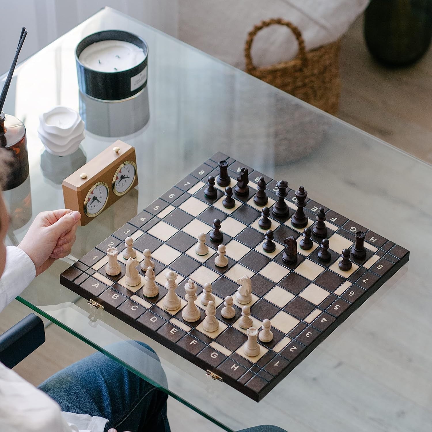 41cm Large Wooden Chess Set | Handmade Tournament Board & Staunton Pieces