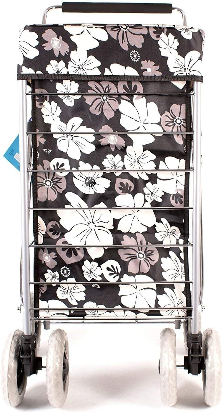 6 Wheel Swivel Shopping Trolley Large 57L Foldable Adjustable Handle