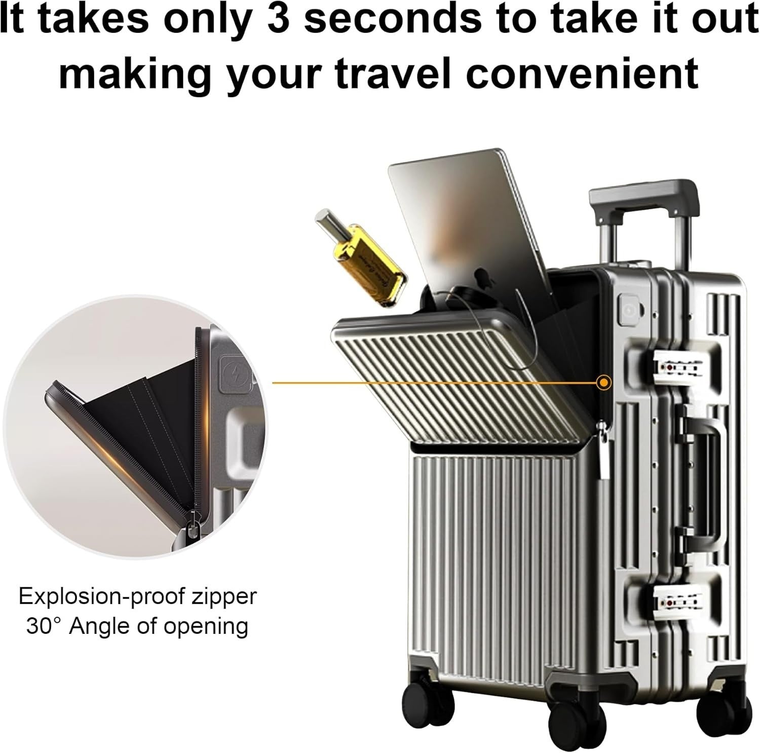 Carry On Luggage 20'' TSA Lock PC Hard Shell 360° Wheels Airline Approved