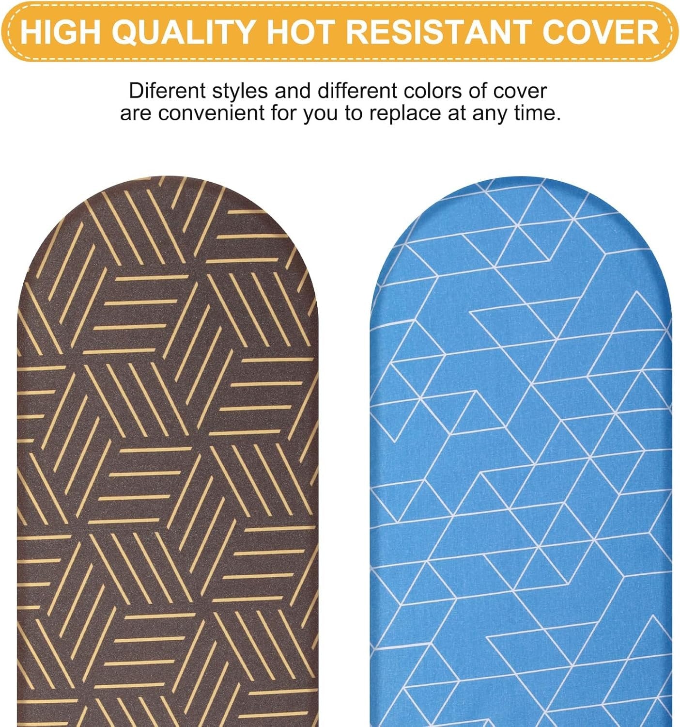 Small Tabletop Ironing Board Portable Non Slip Travel Board Blue Gold