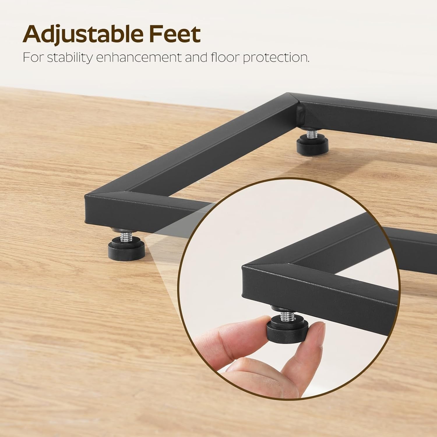 C Shaped Side Table with USB Ports, Outlet & Storage, Small Rustic End Table
