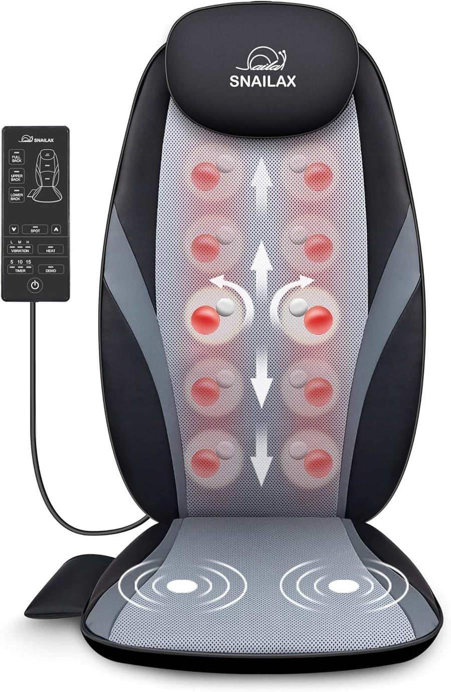 Heated Full Back Massage Chair Pad Deep Kneading for Office & Home