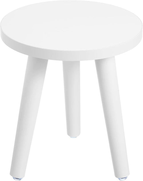 Wooden Plant Stand Indoor Flower Pot Stool Small Round Side Table White 22x20cm