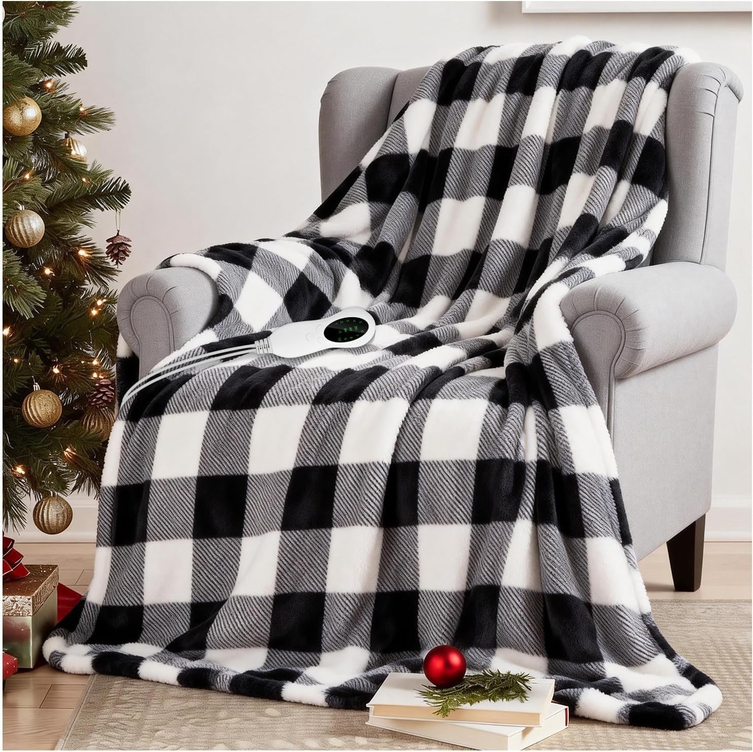 Electric Heated Throw Blanket 152x127cm Double Sided Sherpa 10 Heat Auto Off