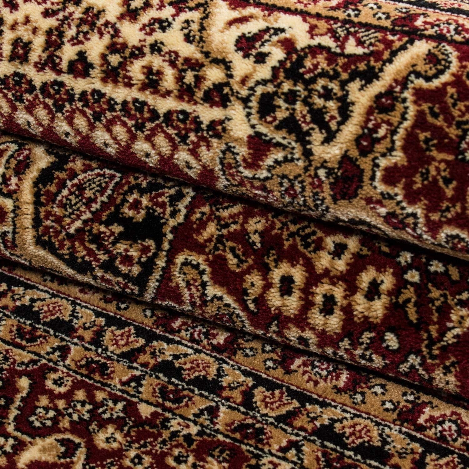 Large Red Oriental Area Rug 160x230cm Soft Low Pile Traditional Living Room