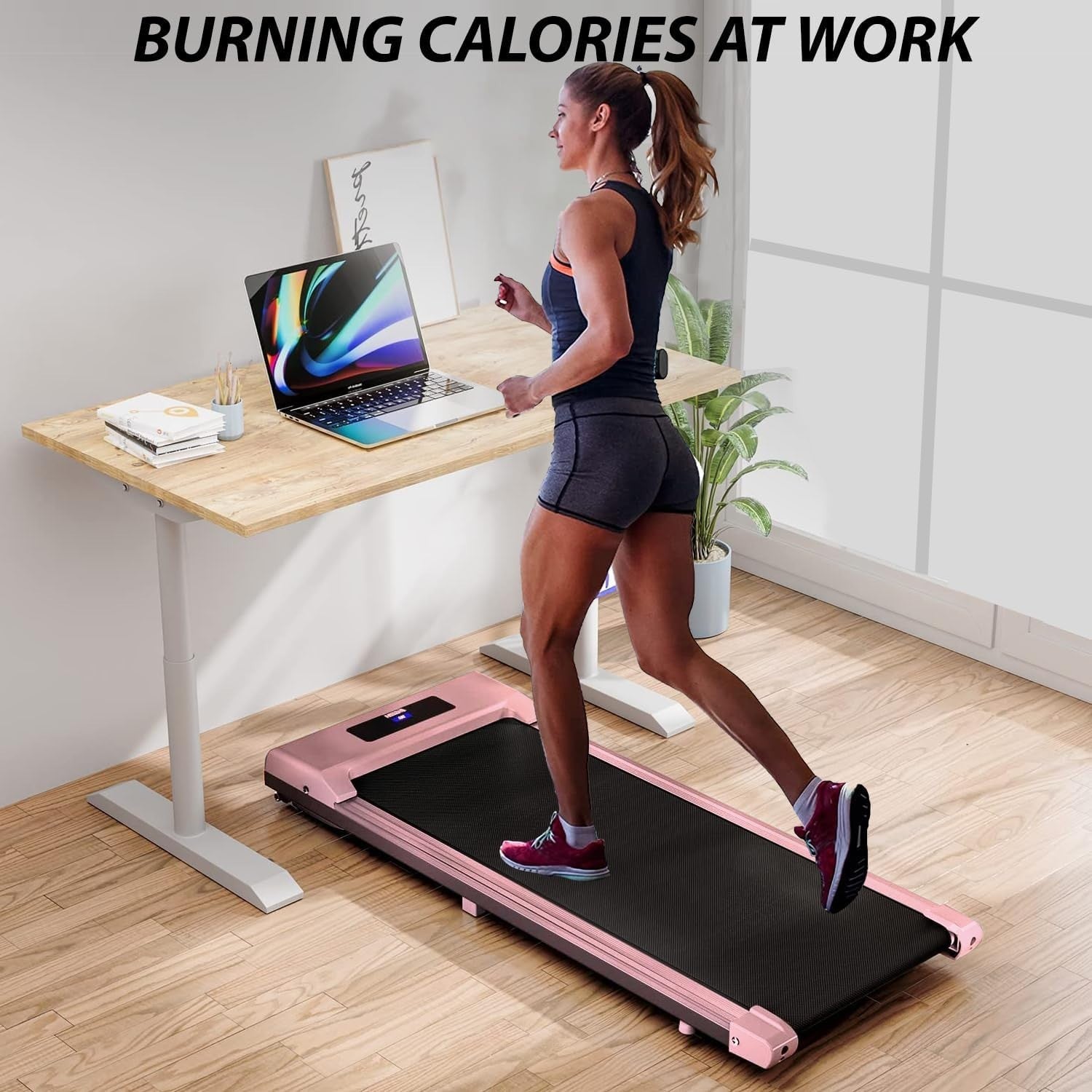 Under Desk Treadmill with Bluetooth Speaker & Remote 1-12km/h Home Office