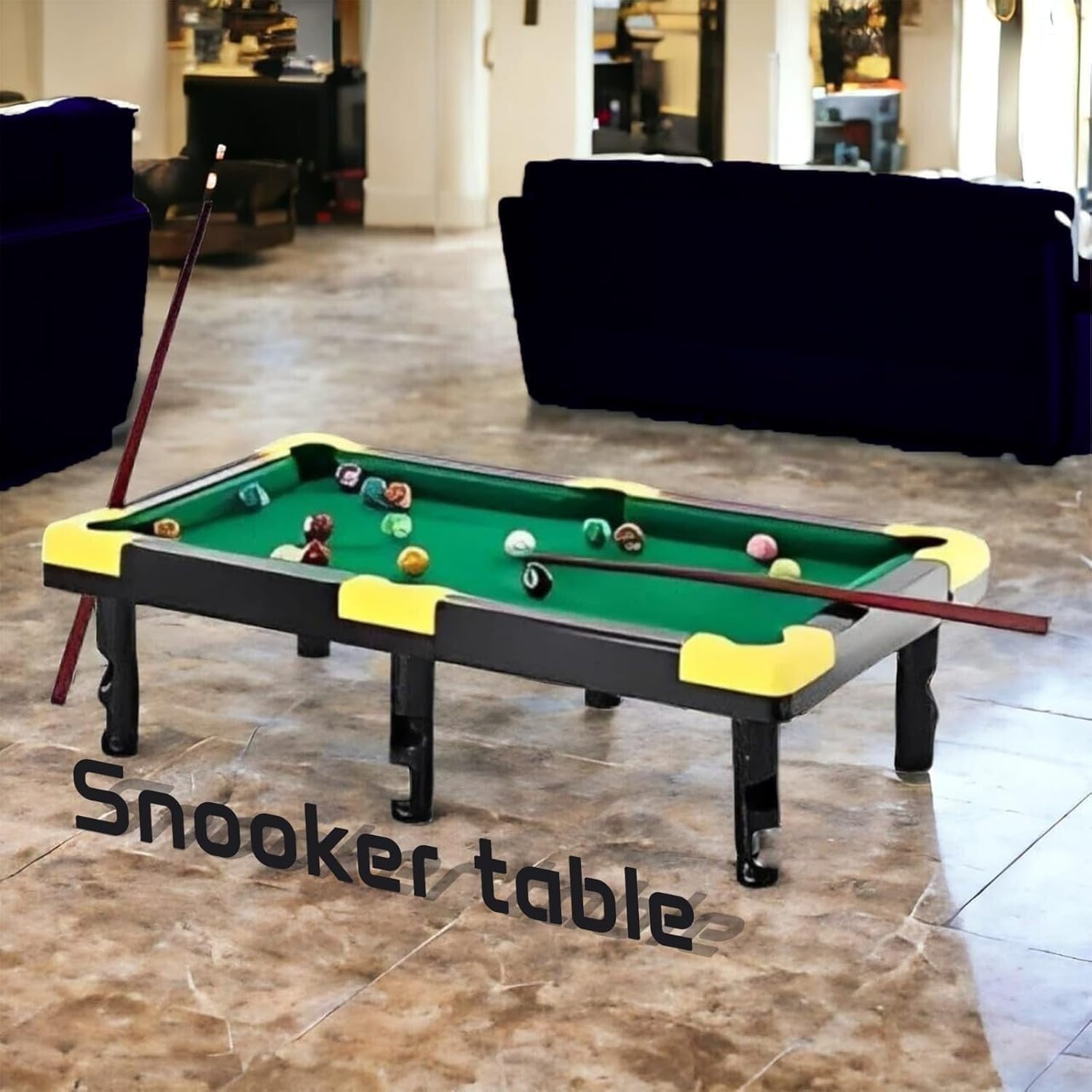 Kids Snooker Billiards Game Table Set Skill Building Compact Play Toy