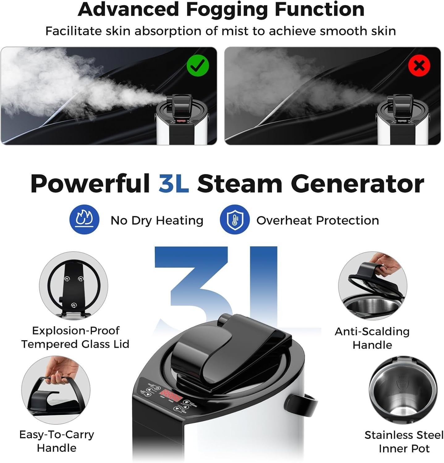 Portable Steam Sauna Tent w/ 3L Steamer & Remote – Full Body Home Detox Spa