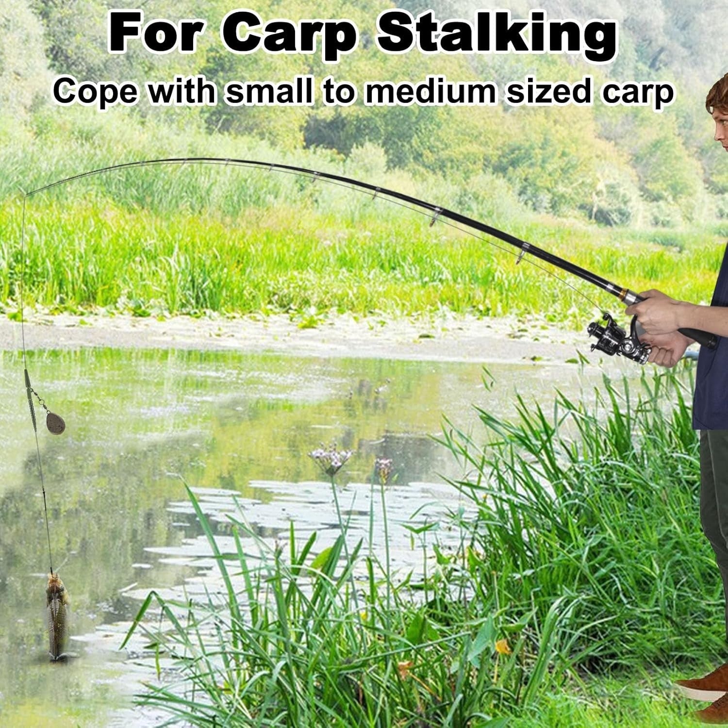 Telescopic Carp Fishing Rod Reel Combo Bait Feeder Travel Kit