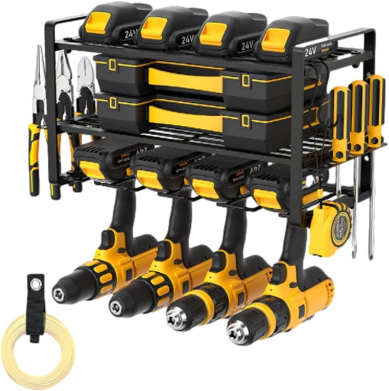 Heavy Duty Power Tool Wall Organizer Floating Drill Storage Rack