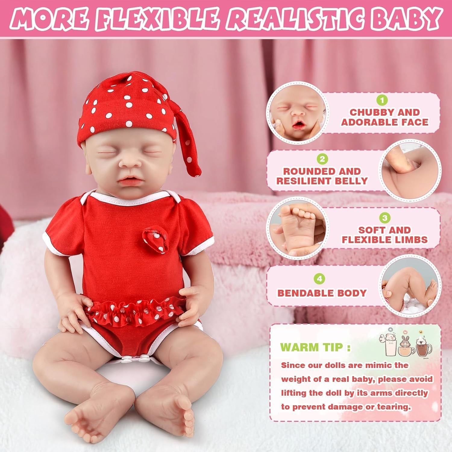 12in Full Silicone Reborn Baby Doll Open Mouth Newborn Girl