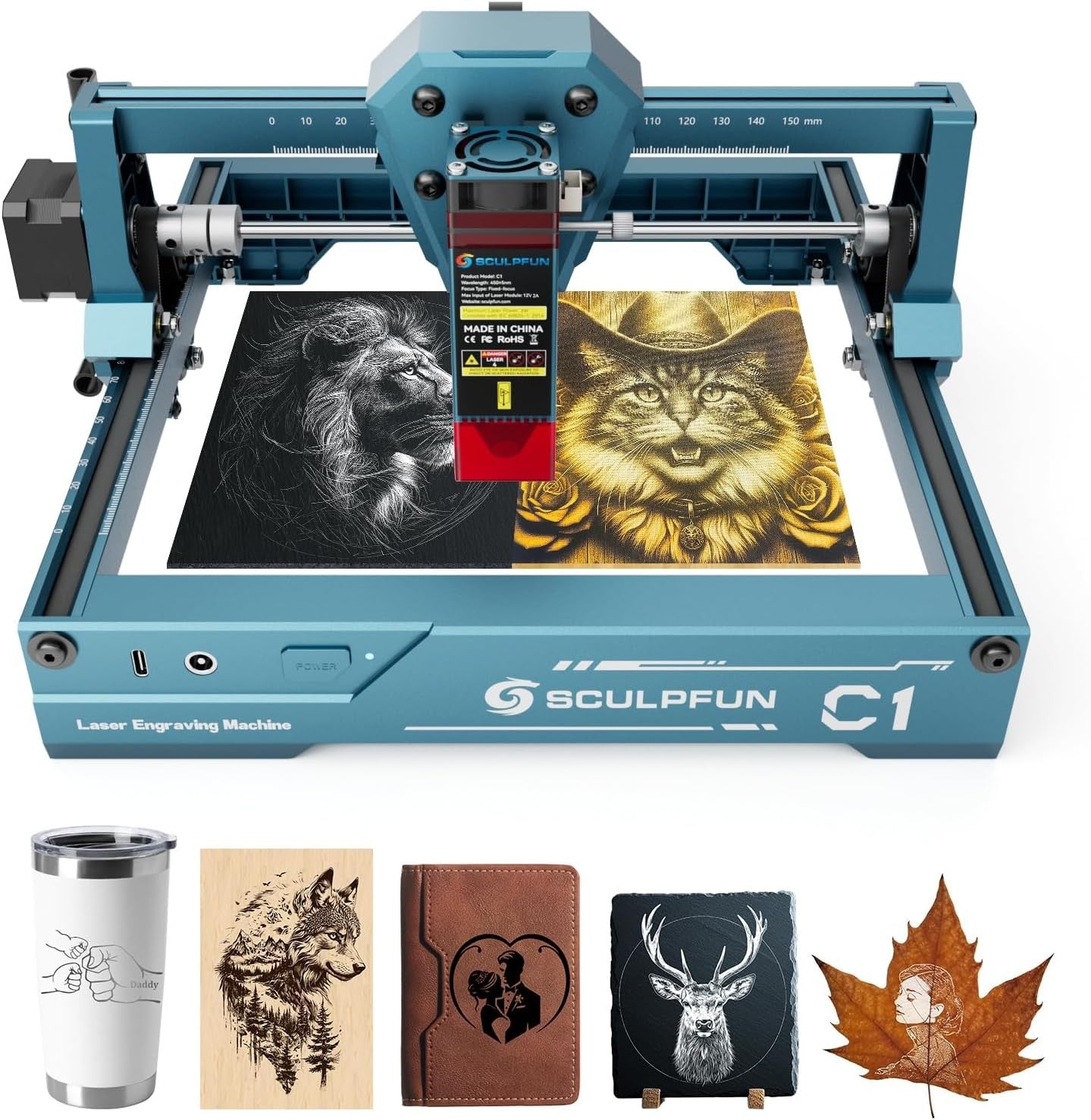 Mini Laser Engraver Portable 3W Precision Engraving Machine DIY Crafts