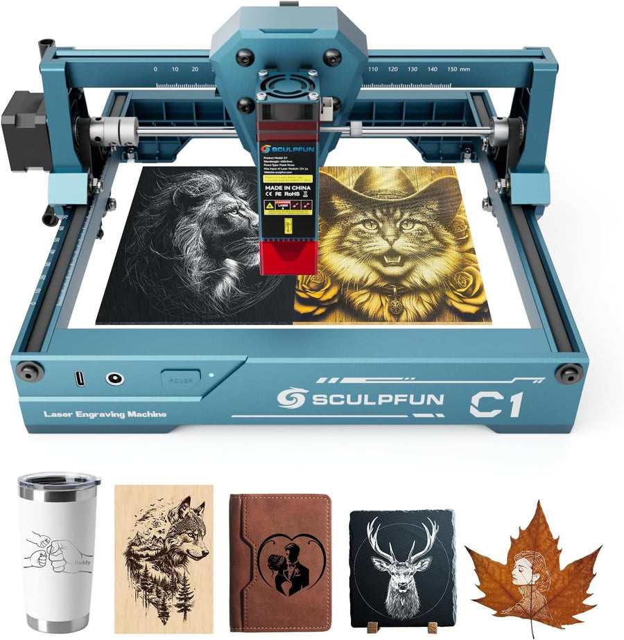 Mini Laser Engraver Portable 3W Precision Engraving Machine DIY Crafts