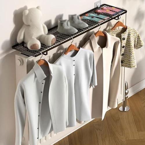 Radiator Shelf Wall Mount Cover with Adhesive Hooks | Indoor Storage & Display