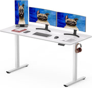 Electric Standing Desk 160x80cm Adjustable Sit Stand Table with Memory & Hooks