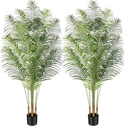 2pcs 200cm Artificial Palm Tree Faux Tropical Indoor Outdoor Home Decor Plant