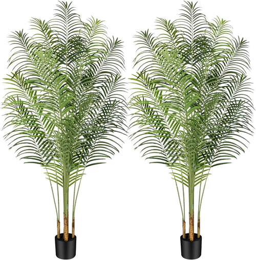 2pcs 200cm Artificial Palm Tree Faux Tropical Indoor Outdoor Home Decor Plant
