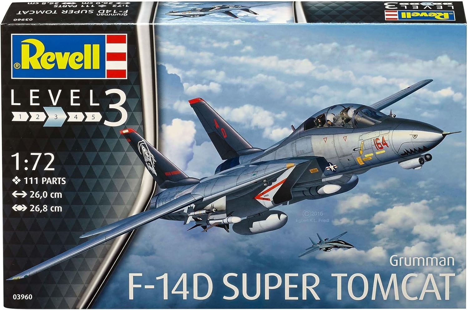 F-14D Super Tomcat 1:72 Jet Model Kit – 111 Parts Military Plane Replica