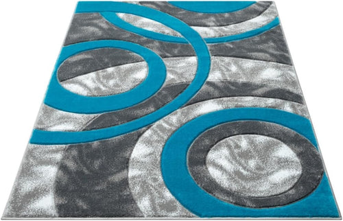 Large Teal Shaggy Area Rug 160x230cm Washable Soft Modern Floor Carpet