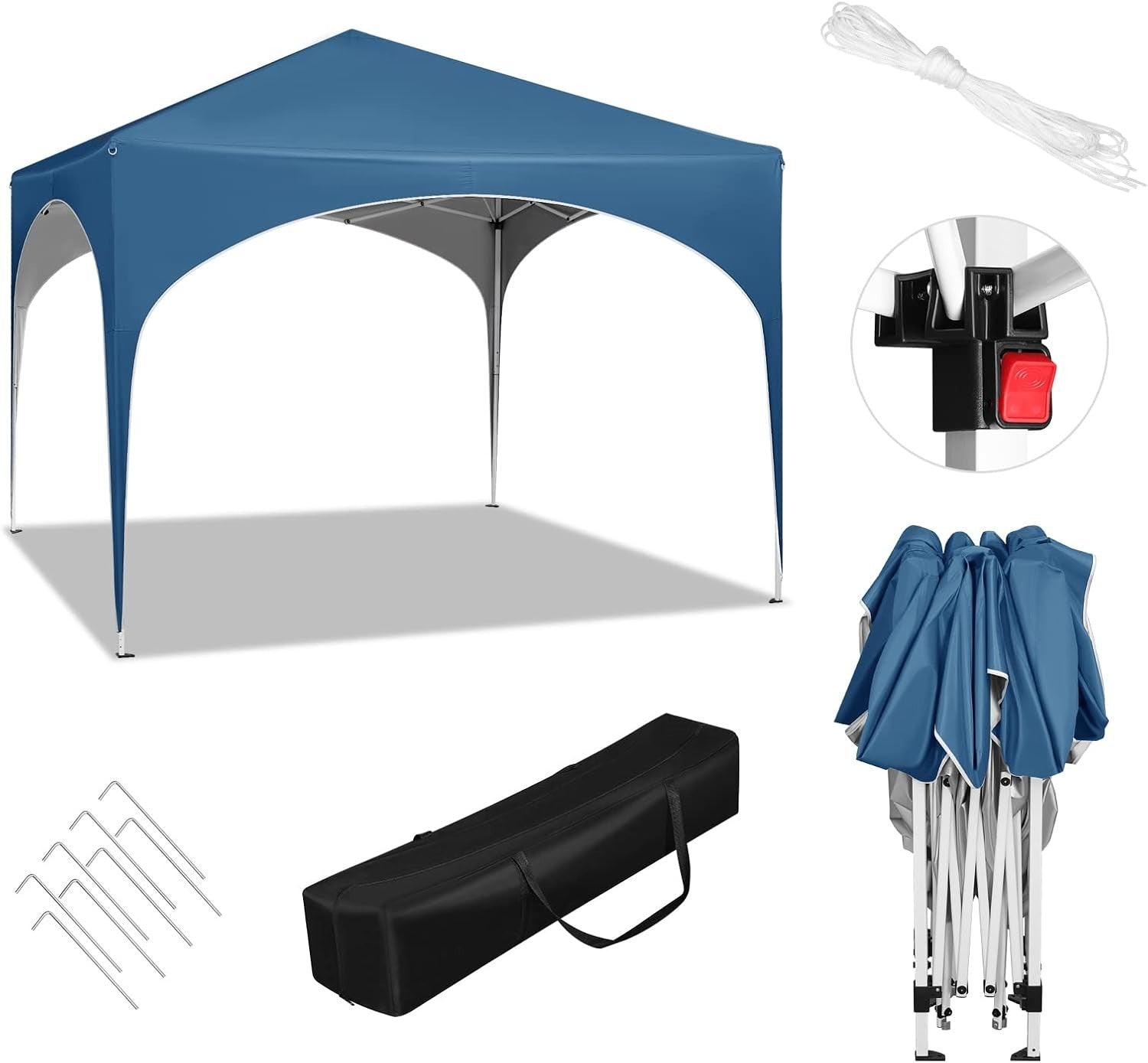 3x3M Pop-Up Gazebo Folding Event Tent Waterproof UV-Protected Blue