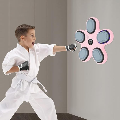 Kids Music Boxing Machine Punch Trainer Bluetooth Gloves Wall Mounted