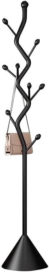 Rustic Brown Industrial Coat Rack with Shelves & Hooks Freestanding Stand