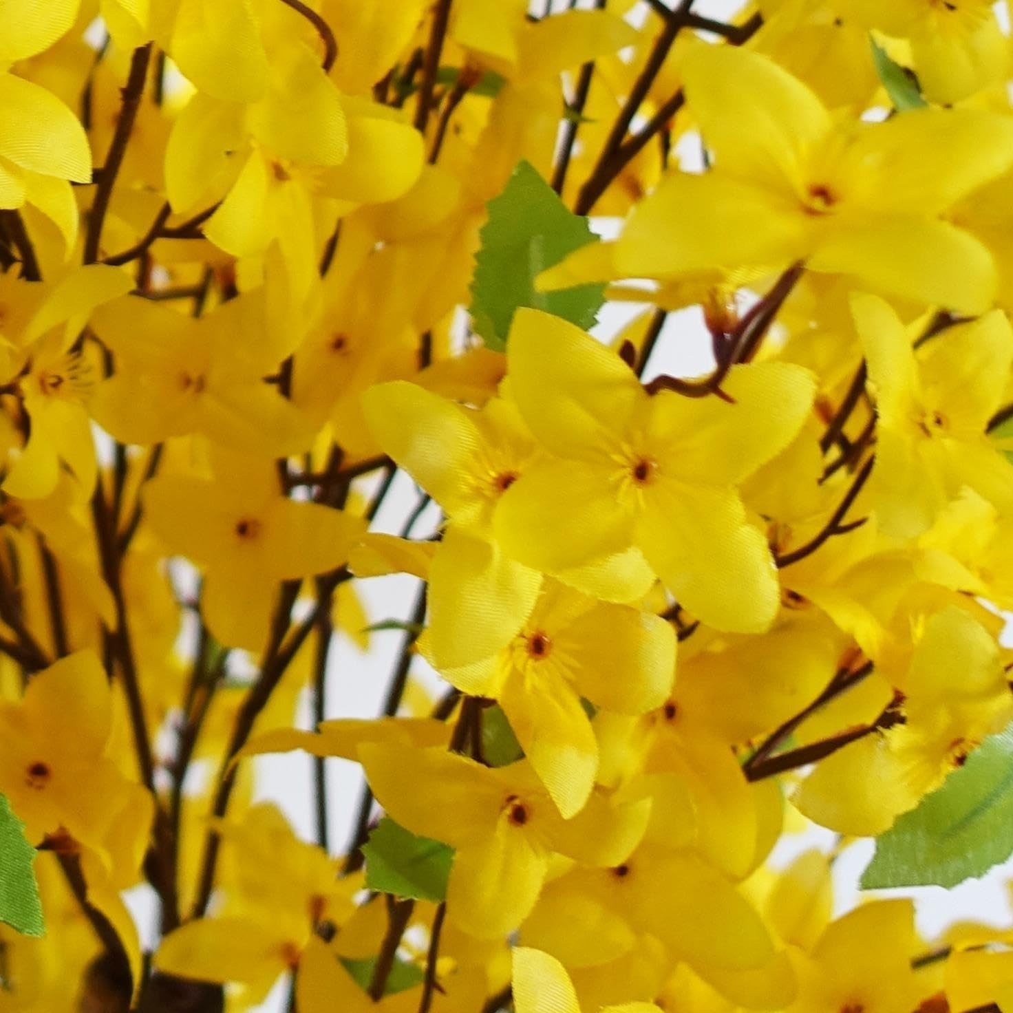 Yellow Artificial Flower Tree 60cm Realistic Silk Blossom Plant Home Decoration